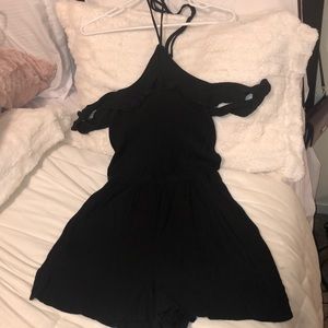 Hollister black romper, ties at neck